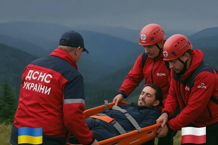 Ukrainian rescuers saved a man in the Polish mountains