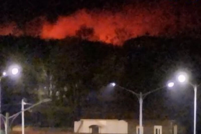 A massive forest fire in the Far East